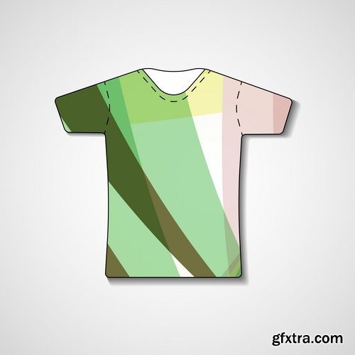 Collection of vector image printing on a T-shirt abstraction 25 Eps