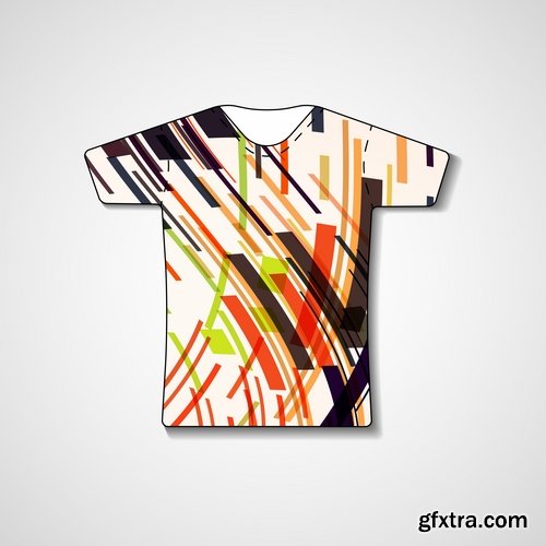 Collection of vector image printing on a T-shirt abstraction 25 Eps