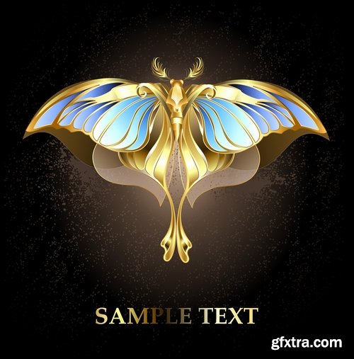 Collection of vector image printing on a T-shirt abstract wings 25 Eps