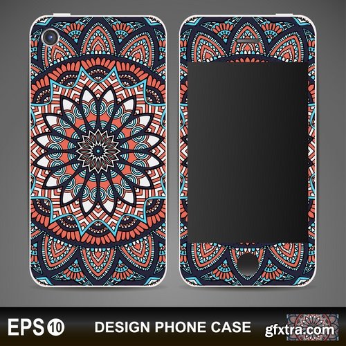 Collection of vector image design covers for mobile phone case design element 25 Eps