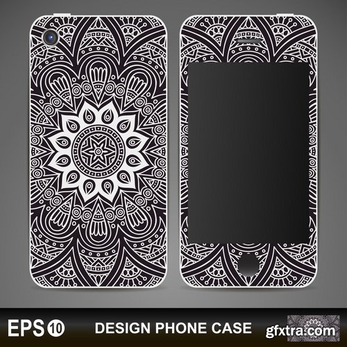 Collection of vector image design covers for mobile phone case design element 25 Eps