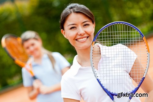 Collection of beautiful girl with a tennis racket tennis court 25 HQ Jpeg