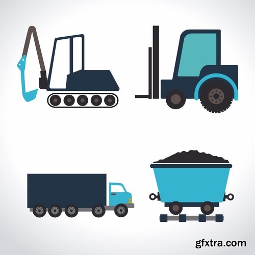 Collection of vector image of various transport truck vehicle business 25 Eps