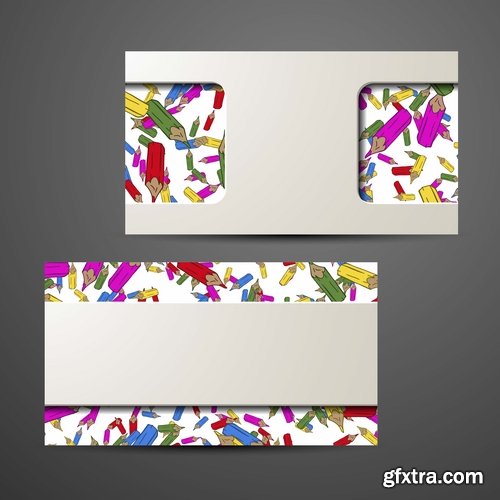 Vector image Collection of business card template visiting card 25 Eps