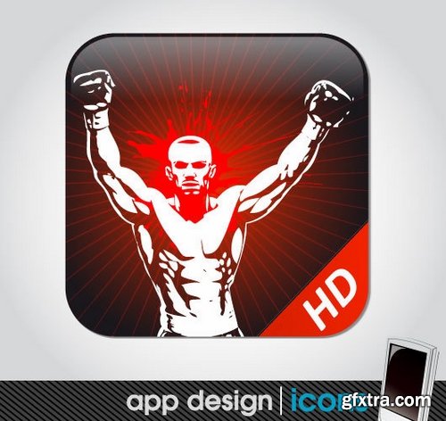 Vector image Collection of fight without rules octagon cage fighter sticker MMA 25 Eps