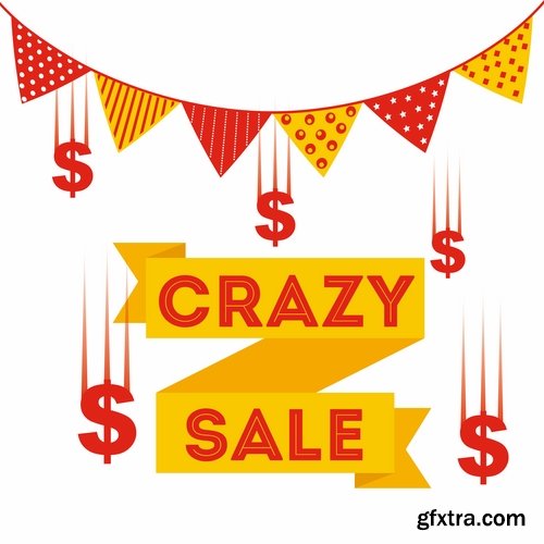 Collection of vector discount sale sticker picture advertising poster 25 Eps