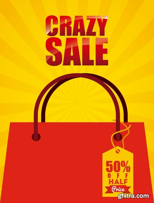 Collection of vector discount sale sticker picture advertising poster 25 Eps