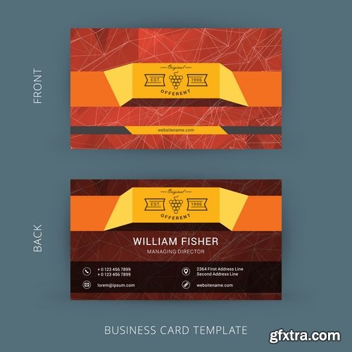 Vector image Collection of business card template visiting card #3-25 Eps
