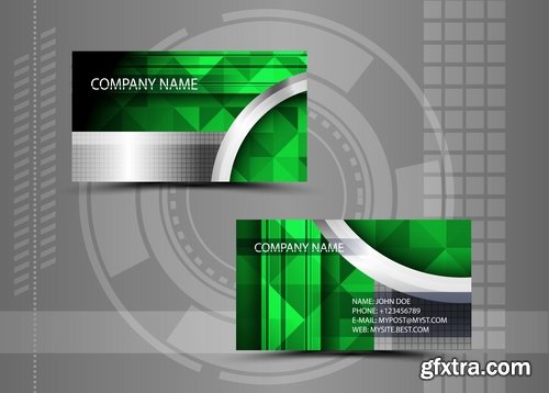 Vector image Collection of business card template visiting card #4-25 Eps