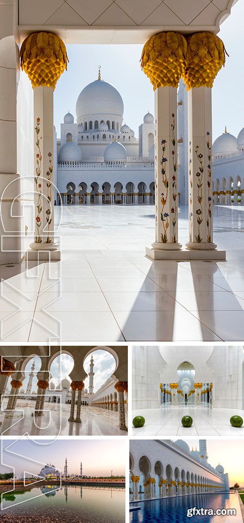 Stock Photos - Shaikh Zayed Grand Mosque, the Largest Mosque in United Arab Emirates