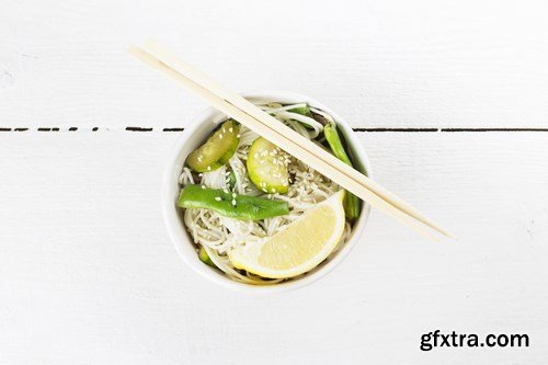 Asian noodles,green beans - 5 UHQ JPEG