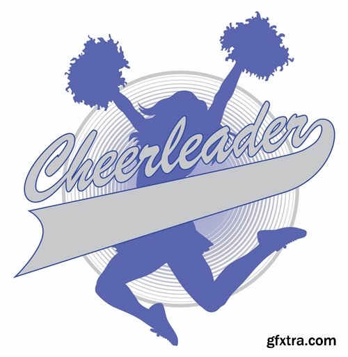 Collection of vector image cheerleader fan support group 25 Eps