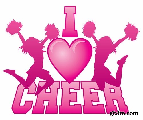 Collection of vector image cheerleader fan support group 25 Eps