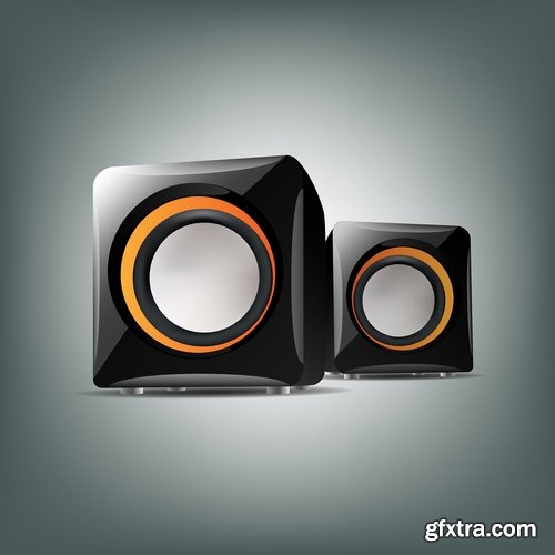 Collection of vector picture music speaker loudspeaker background is a symbol logo 25 EPS