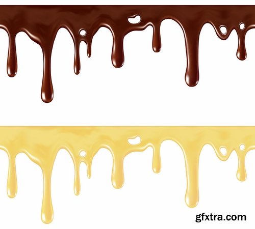 Collection of vector image of chocolate drops a background hot chocolate cocoa 25 EPS