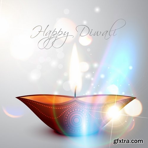 Collection of vector picture Indian holiday Diwali flyer banner poster background 25 EPS