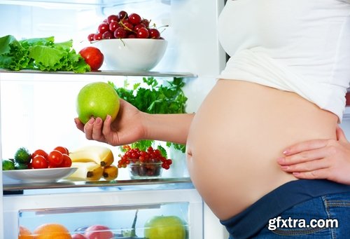 Collection pregnant woman baby girl in a position prepares healthy food meals 25 HQ Jpeg