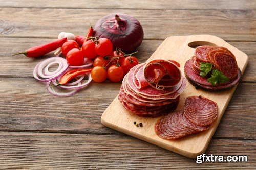 Sliced salami with chili pepper - 10 UHQ JPEG