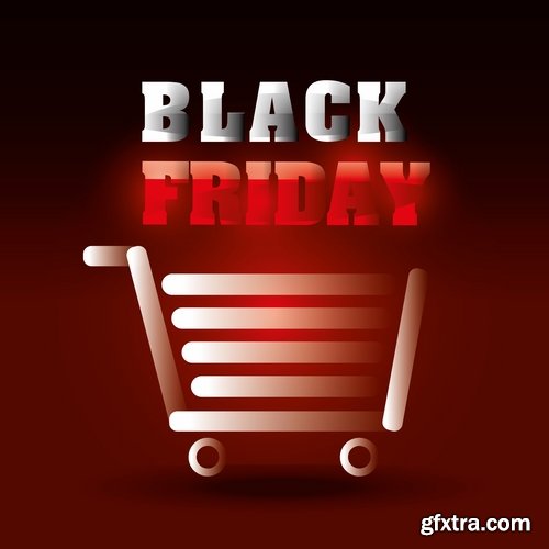 Collection of vector banner picture sale sticker flyer poster Black Friday discount 25 EPS