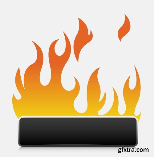 Collection of camp fire fire flame icon vector image 25 EPS