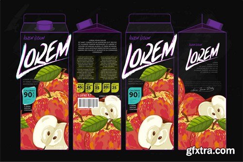 Template Packaging Design Passion Fruit Juice 2 - 14xEPS