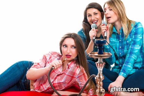 Collection hookah girl woman smokes a pipe fruity smoke 25 HQ Jpeg