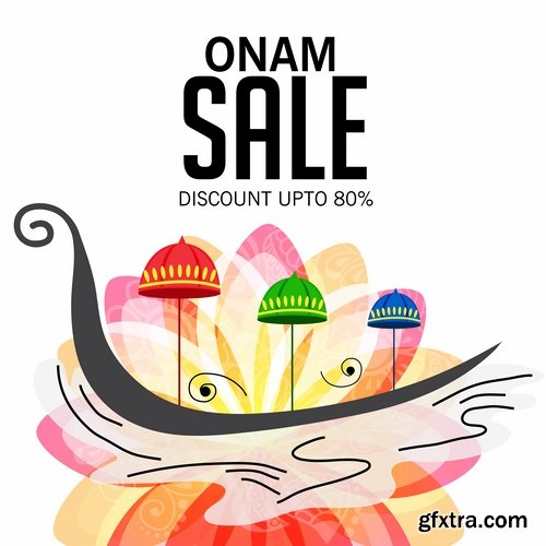 Collection Happy Onam celebration banner poster flyer discount sale sticker 25 HQ Jpeg