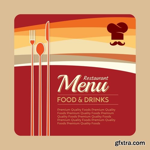 Collection menu food fast food cooking meal drink vector image 2-25 EPS