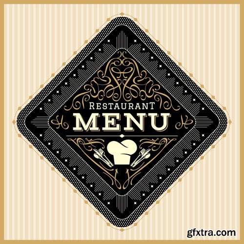 Collection menu food fast food cooking meal drink vector image 2-25 EPS