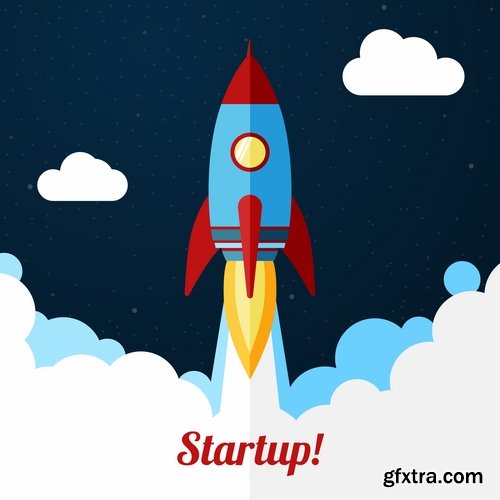 Collection of business idea to start the development of start-up success 25 EPS