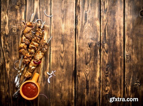 Kebab and garnish - 27xUHQ JPEG Photo Stock