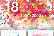 18 Handmade Watercolor Texture Backgrounds