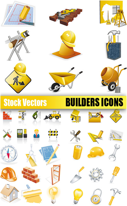 Stock Vectors - Builders Icons