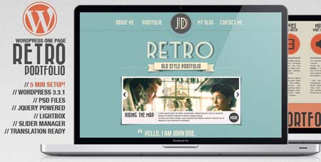 ThemeForest - Retro Portfolio - One Page Vintage Wordpress Theme