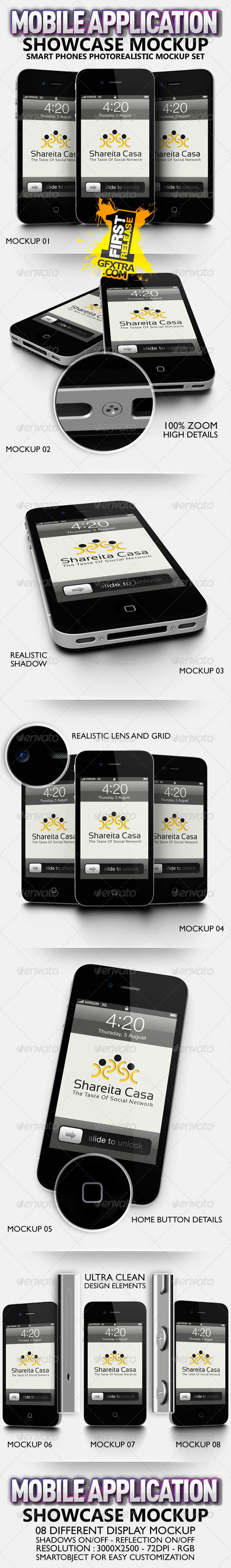 GraphicRiver: Mobile Application Showcase Mockup