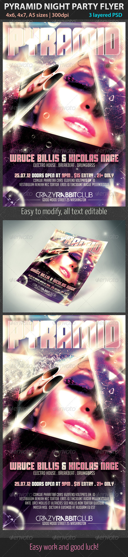 GraphicRiver Pyramid Night Party Flyer