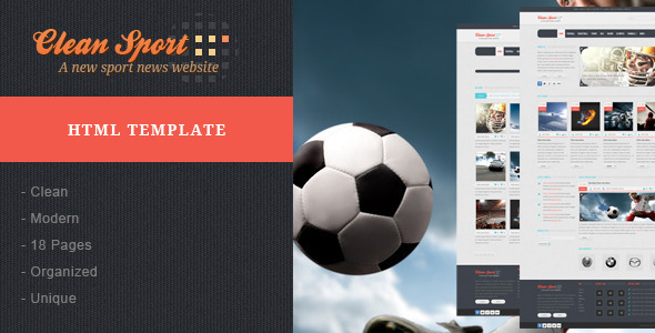 ThemeForest - Clean Sport - Sport HTML Template