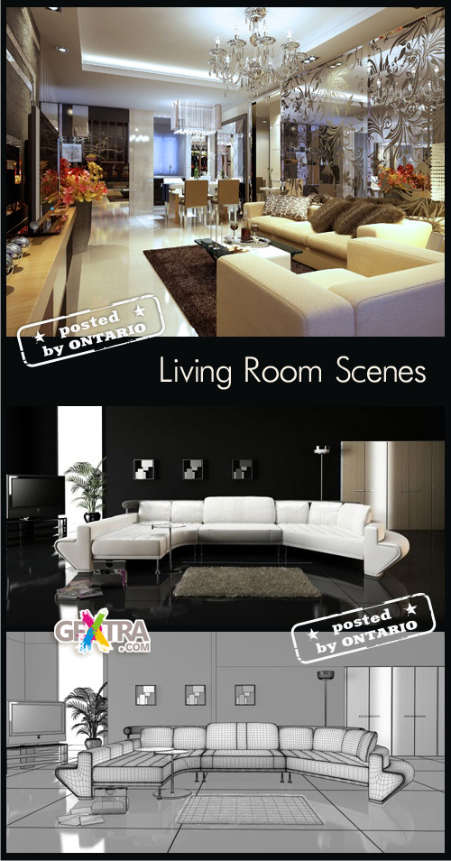 Living room Interiors Scenes for 3ds Max, part 6