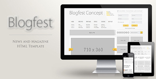 ThemeForest - Blogfest v1.0 - Blog, News and Magazine HTML template - FULL