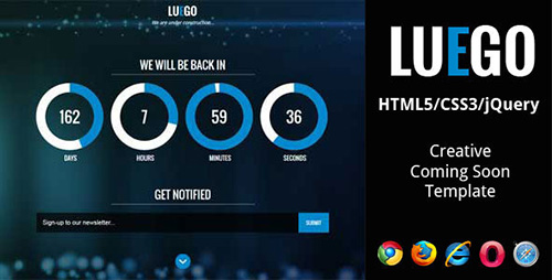 ThemeForest - LUEGO - Creative HTML5 Coming Soon Template - RIP