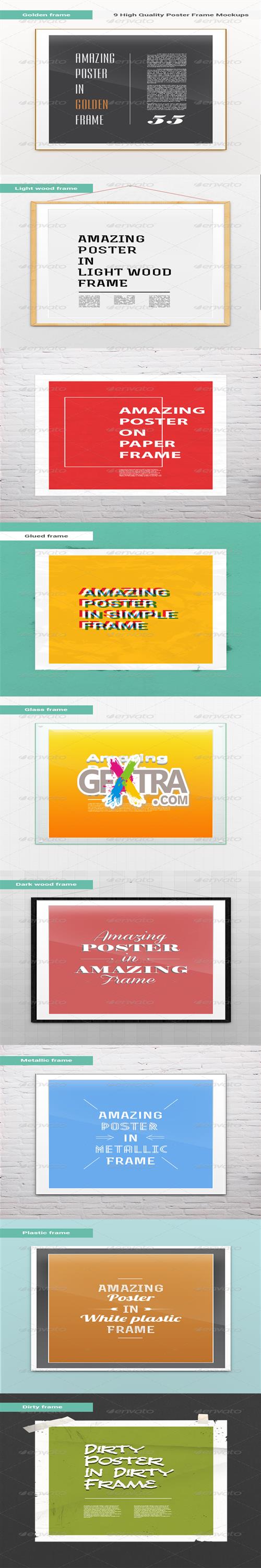 GraphicRiver - 9 High Quality Picture/Poster Frame Mock-Ups