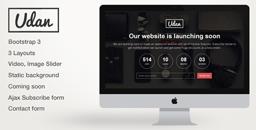 ThemeForest - Udan - Responsive Coming Soon page Template - RIP