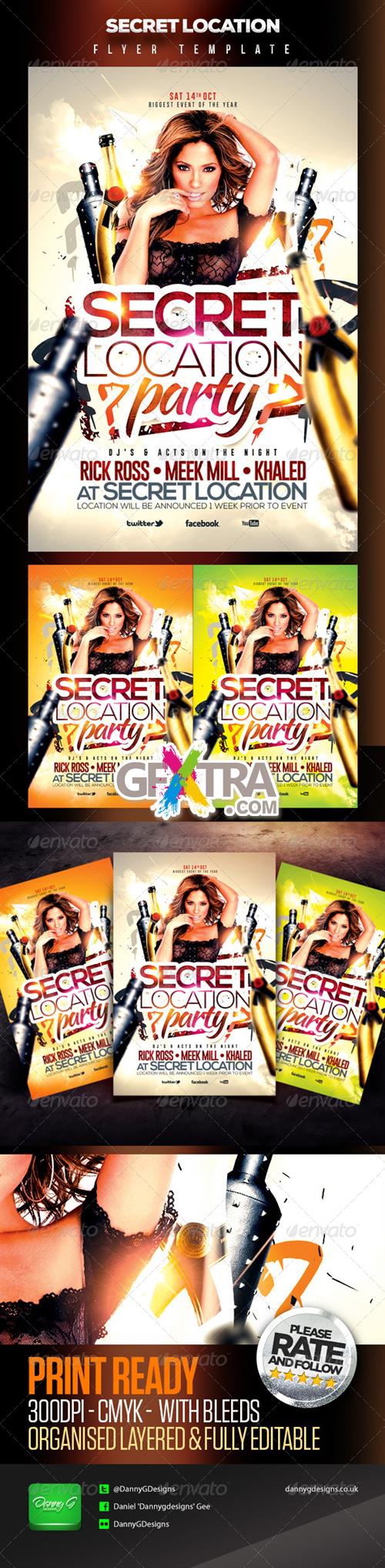 GraphicRiver - Secret Location Nightclub/Party Flyer Template