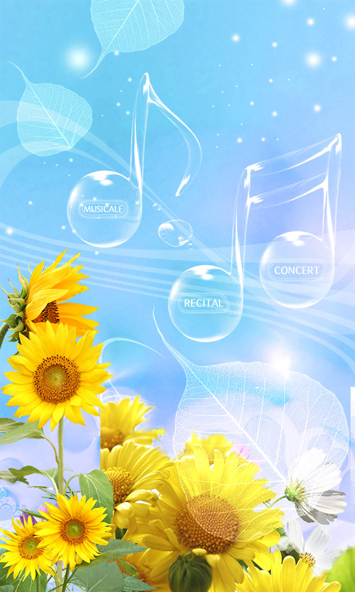 PSD Source - Musical Sunflowers