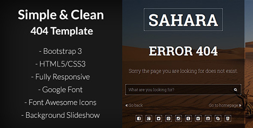 ThemeForest - Sahara - Responsive 404 Template - RIP