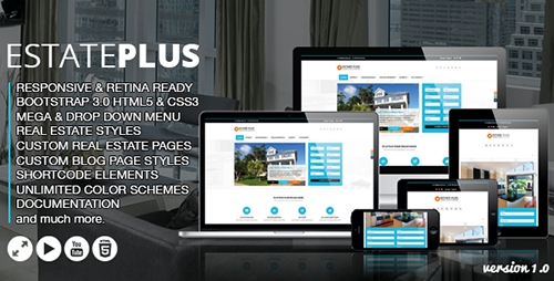 ThemeForest - Estate Plus - Real Estate HTML5 Website Template - RIP