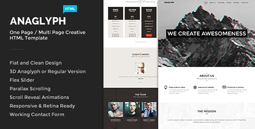 ThemeForest - Anaglyph - One Page / Multi Page Creative Template - RIP