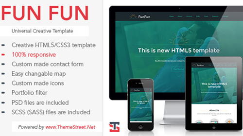 Mojo-Themes - Fun Fun - Responsive One Page HTML5 template - RIP