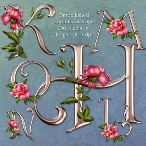 Rose Wedding Decorative Alphabet